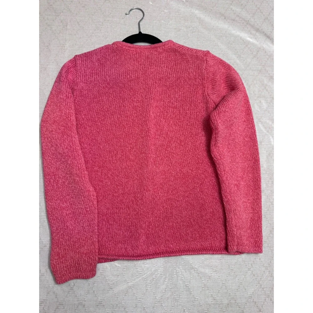 L.L.Bean Women M Pink Cozy Cotton Cardigan Durable Craftsmanship Button Front